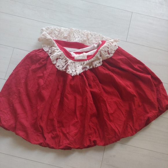 Persnickety Girls Holiday Red Quilted Bubble Skirt - Picture 8 of 10